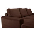 ECKSOFA Dunkelbraun Cord  - Dunkelbraun/Schwarz, KONVENTIONELL, Textil/Metall (150/240cm) - Carryhome