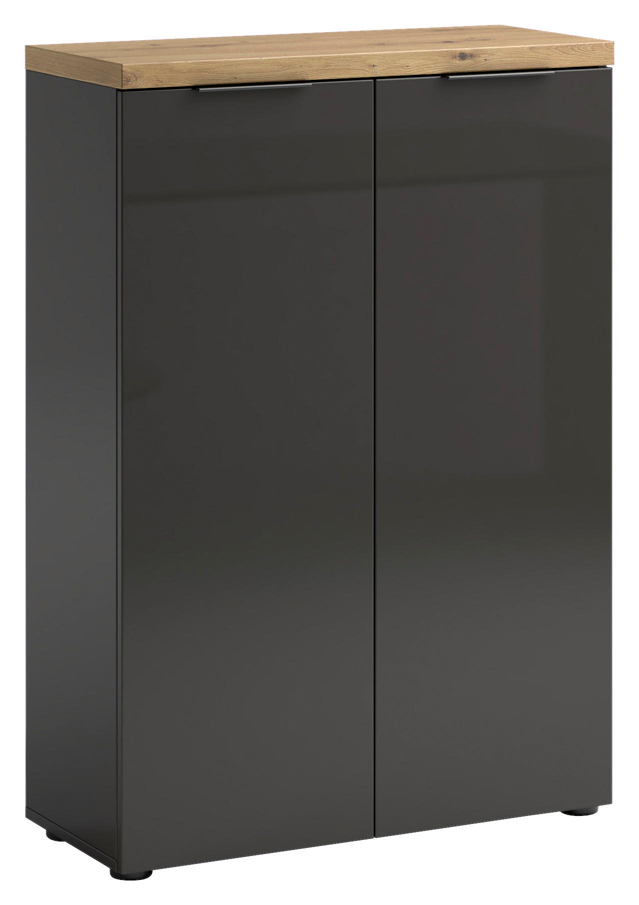 SCHUHSCHRANK Anthrazit, Eichefarben  - Eichefarben/Anthrazit, Design, Holzwerkstoff/Kunststoff (80/115/34cm) - Xora