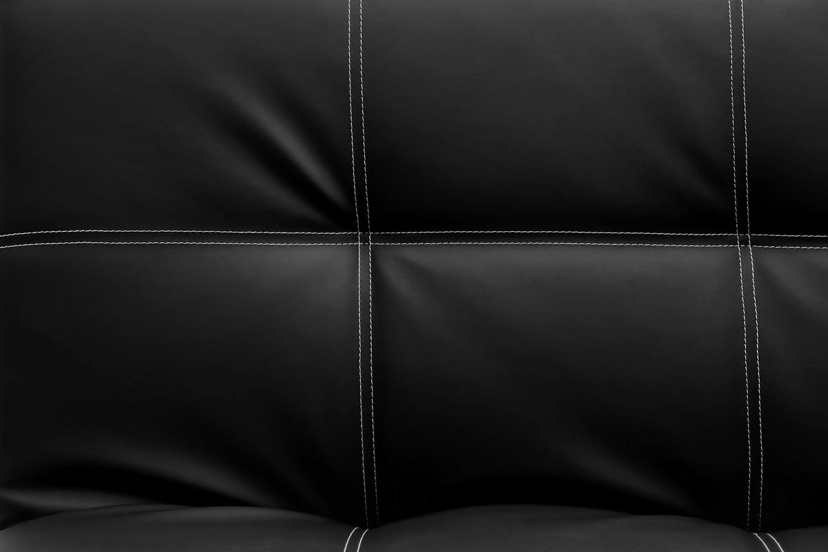 SCHLAFSOFA Lederlook Schwarz  - Silberfarben/Schwarz, Design, Textil/Metall (180/78/93cm) - P & B