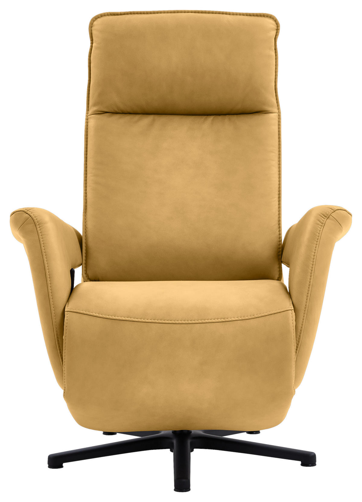 RELAXSESSEL in Leder Gelb  - Gelb/Schwarz, Design, Leder/Metall (83/112/87-174cm) - Valdera
