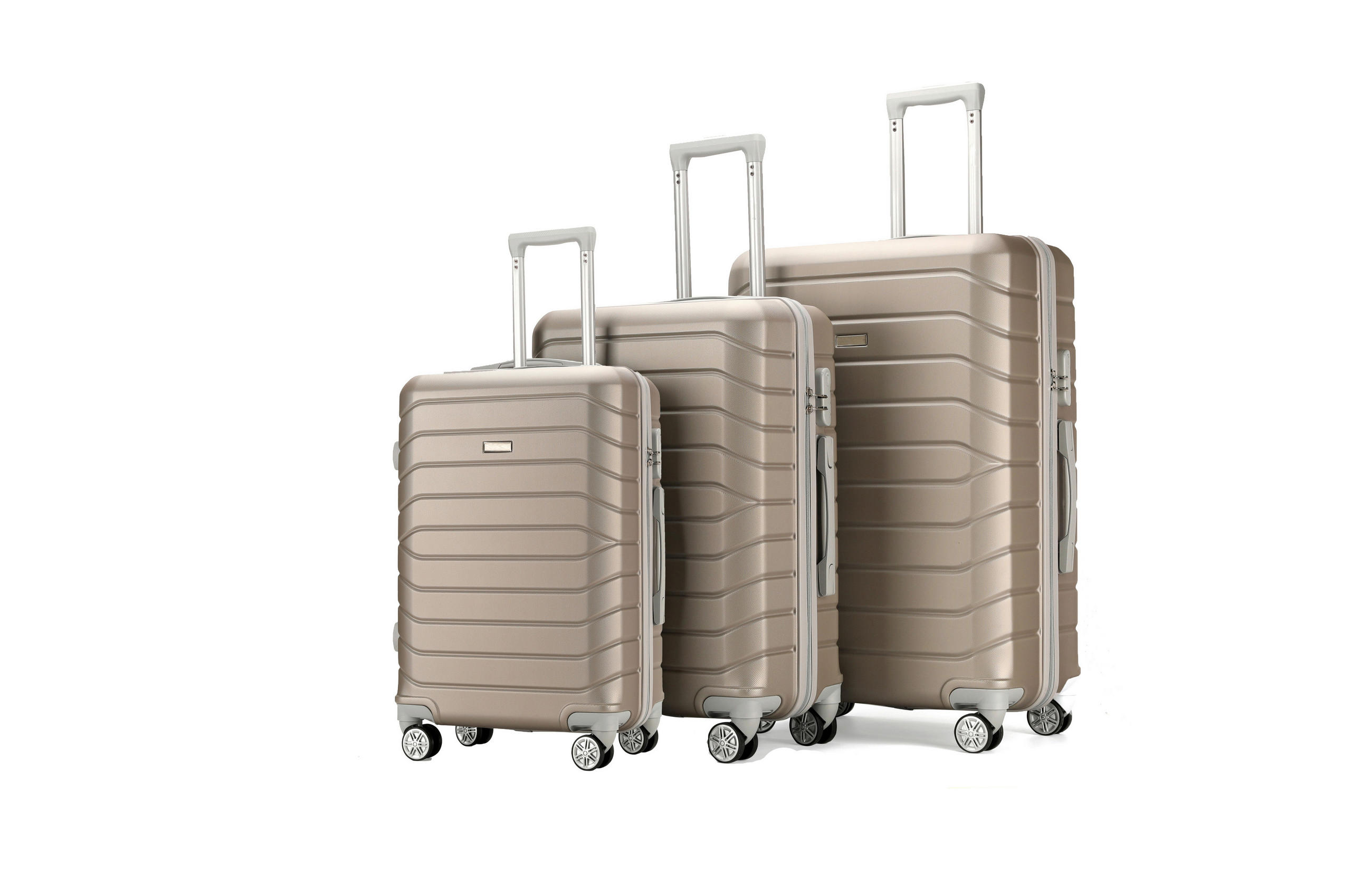 REISEKOFFERSET Champagner 3-teilig  - Champagner, Trend, Kunststoff/Textil - Novel