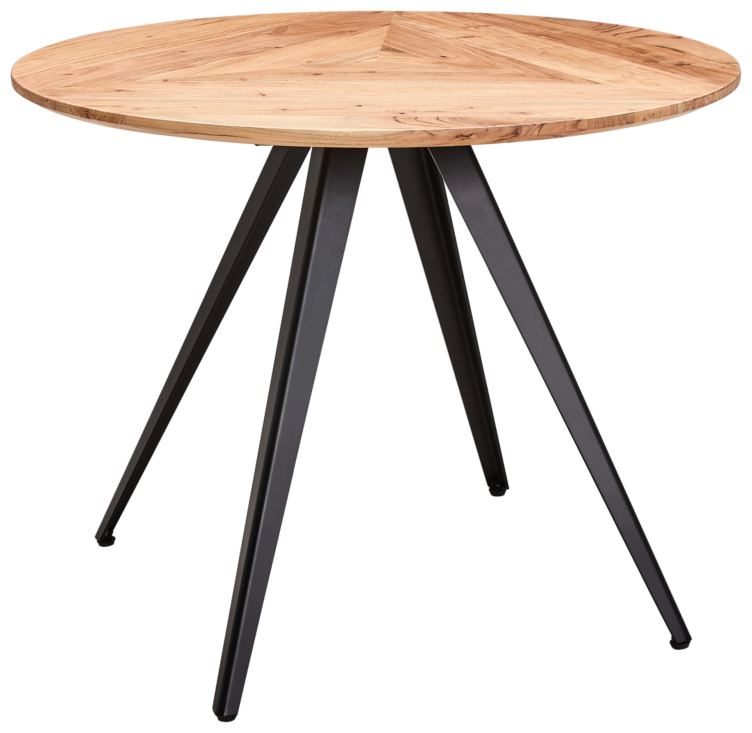 MASĂ din lemn, metal 100/100/76 cm   - negru/culoare lemn acacia, Lifestyle, lemn/metal (100/100/76cm) - Landscape