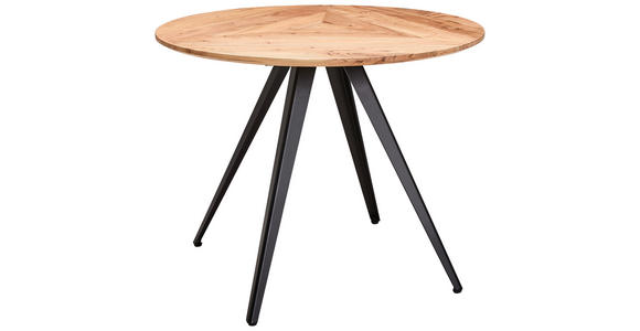 ESSTISCH in Holz, Metall 100/100/76 cm - Schwarz/Akaziefarben, LIFESTYLE, Holz/Metall (100/100/76cm) - Landscape