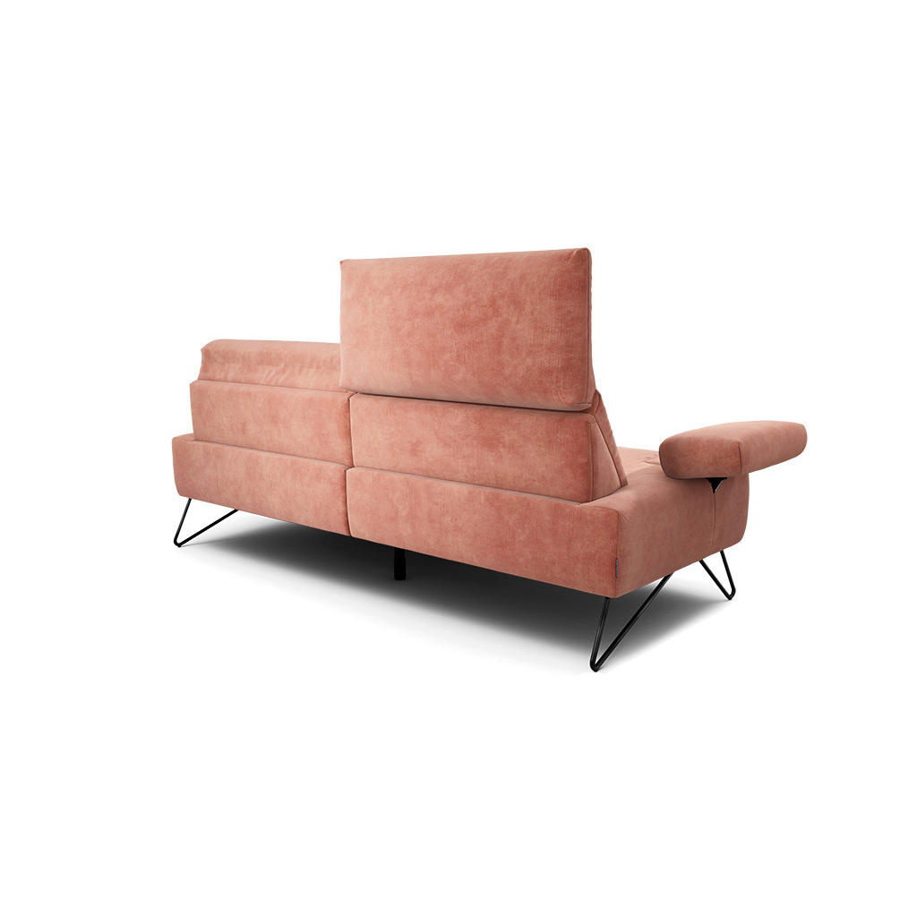 Thumbnail - Sensoo 2,5-Sitzer Cosy, Rosa, Textil, 204x85x86-94 cm, Stoffauswahl, Armteil links, rechts, Wohnzimmer, Sofas & Couches,...