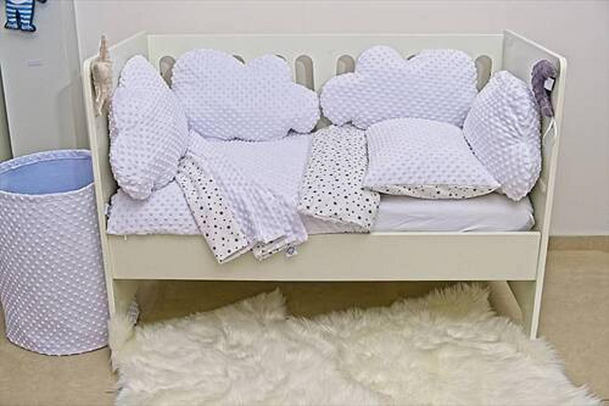 TEKSTILNA OGRADICA ZA KREVETAC   - bela, Osnovno, tekstil (60/40cm)
