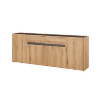 SIDEBOARD  223/86/40 cm 2 Schublade(n)  - Eichefarben/Anthrazit, Design, Holzwerkstoff/Kunststoff (223/86/40cm) - Modante