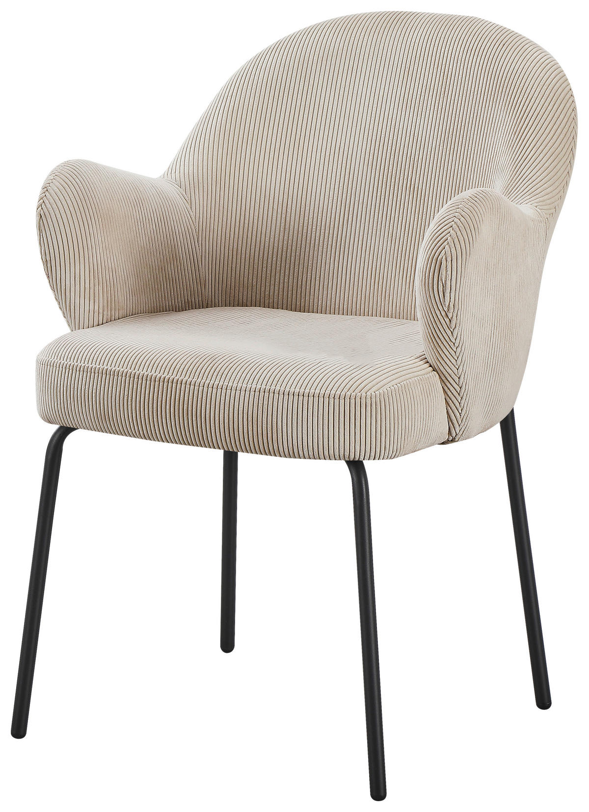 STOLICA S NASLONOM ZA RUKE  crna, taupe  metal, tekstil      - crna/taupe, Moderno, metal/tekstil (58/82/63cm) - Livetastic