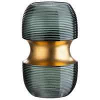 DEKOVASE  - Smaragdgrün/Goldfarben, LIFESTYLE, Glas (11/18cm)