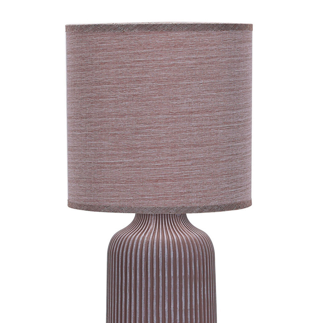 STOLNÁ LAMPA, E27, 20/45 cm  - hnedá, Design, textil/keramika (20/45cm)
