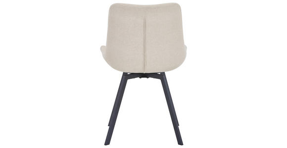 STUHL , Sitzfläche 360° drehbar , Mikrofaser  - Beige/Schwarz, Design, Textil/Metall (54/86/62.5cm) - Carryhome