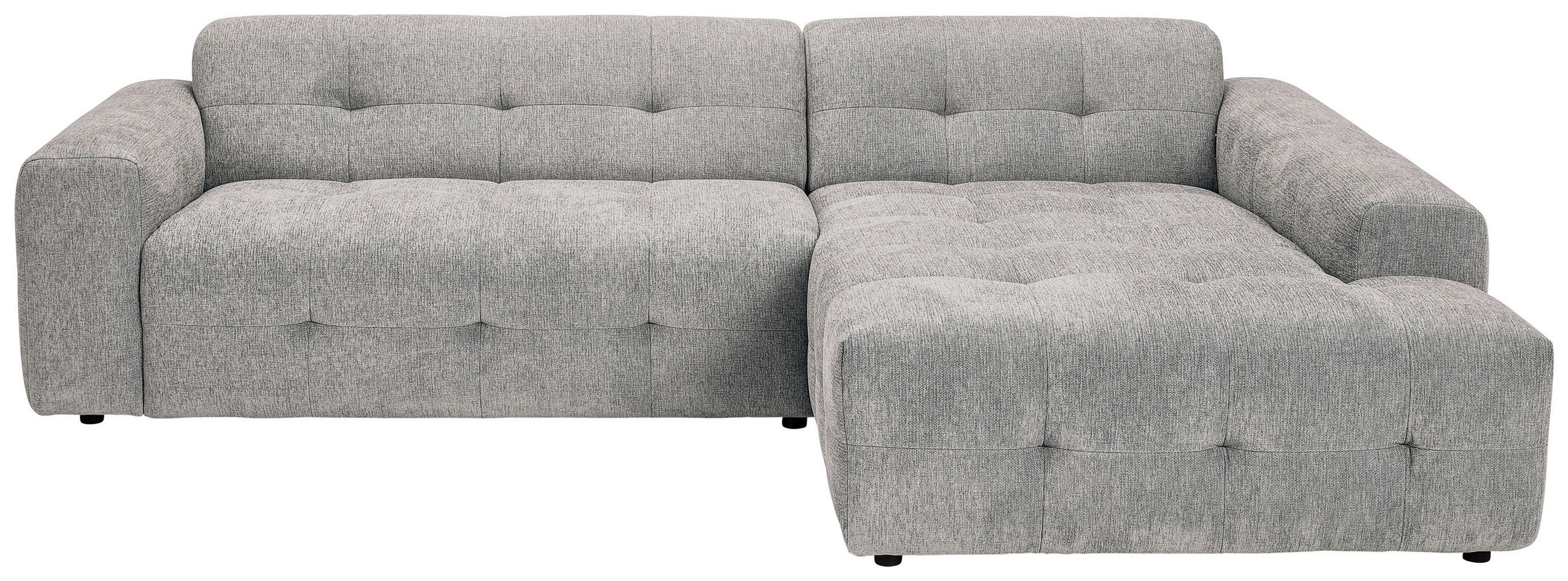 ECKSOFA in Flachgewebe Grau  - Schwarz/Grau, Konventionell, Kunststoff/Textil (292/189cm) - Carryhome