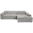 ECKSOFA in Flachgewebe Grau  - Schwarz/Grau, KONVENTIONELL, Kunststoff/Textil (292/189cm) - Carryhome