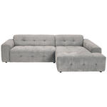 ECKSOFA in Flachgewebe Grau  - Schwarz/Grau, KONVENTIONELL, Kunststoff/Textil (292/189cm) - Carryhome