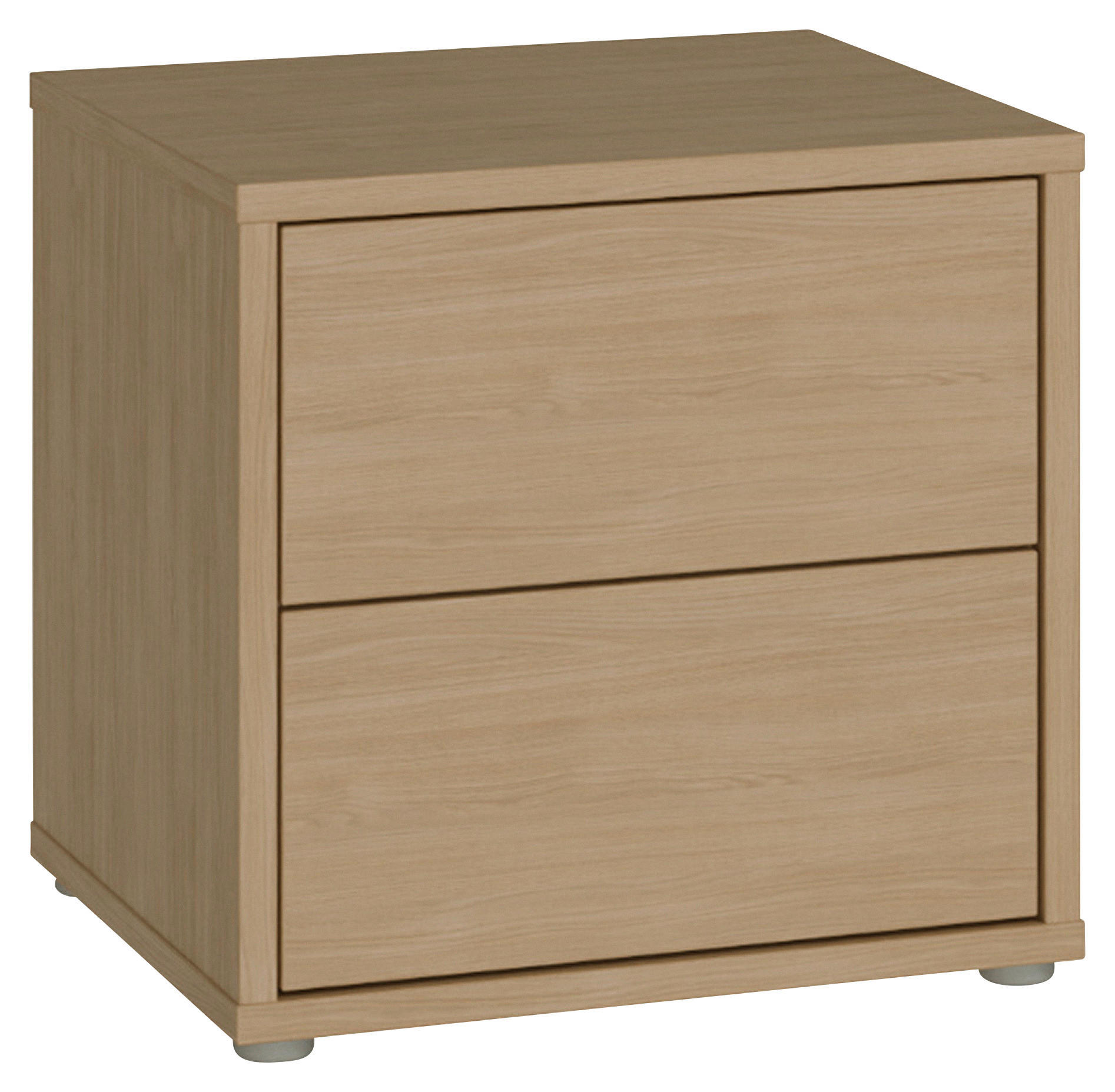 NACHTSCHRANK 50/48/42 cm  - Eichefarben/Silberfarben, Trend, Holzwerkstoff/Kunststoff (50/48/42cm) - Carryhome
