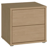 NACHTSCHRANK 50/48/42 cm  - Eichefarben/Silberfarben, Trend, Holzwerkstoff/Kunststoff (50/48/42cm) - Carryhome