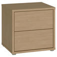 NACHTSCHRANK 50/48/42 cm  - Eichefarben/Silberfarben, Trend, Holzwerkstoff/Kunststoff (50/48/42cm) - Carryhome