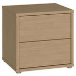 NACHTSCHRANK 50/48/42 cm  - Eichefarben/Silberfarben, Trend, Holzwerkstoff/Kunststoff (50/48/42cm) - Carryhome