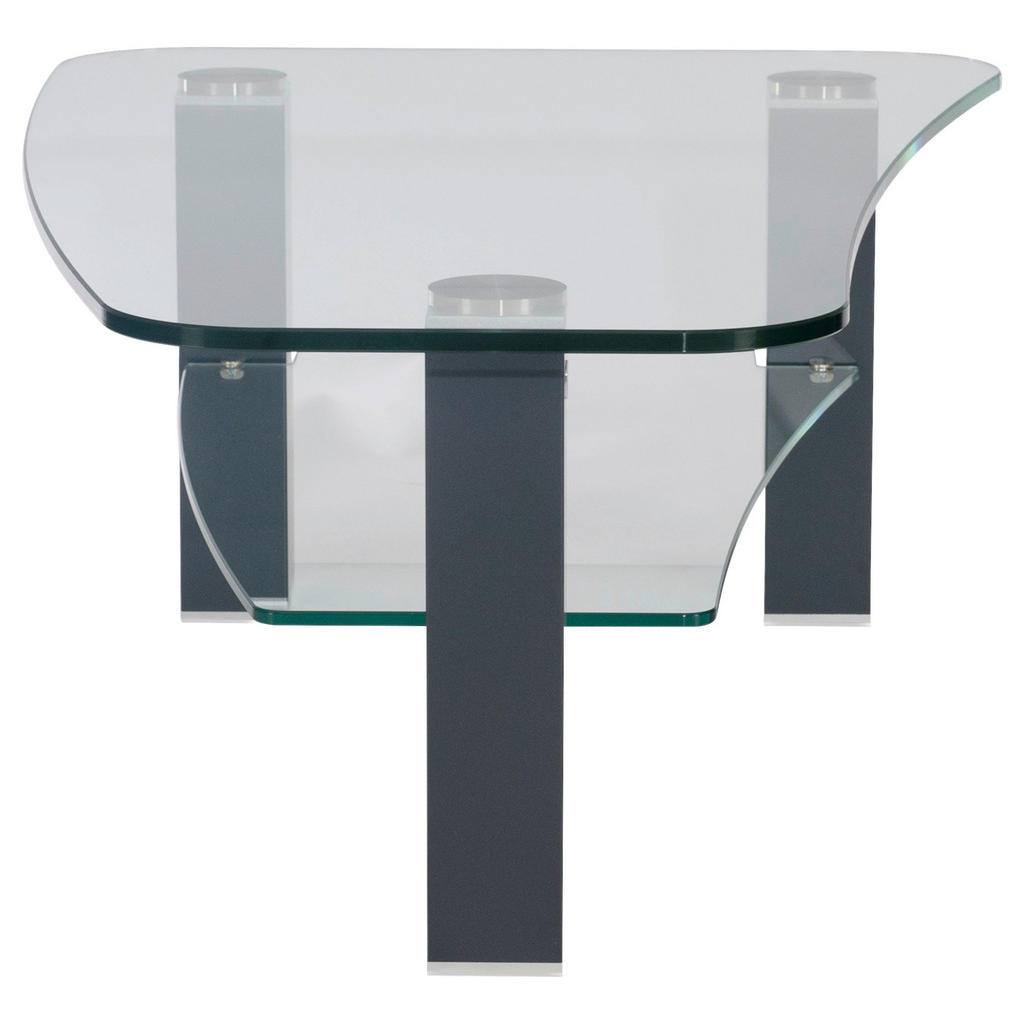 Thumbnail - Couchtisch, Graphit, Metall, Glas, Freiform, eckig, 70x42.5x110 cm, Wohnzimmer, Wohnzimmertische, Couchtische, Couchtisc...