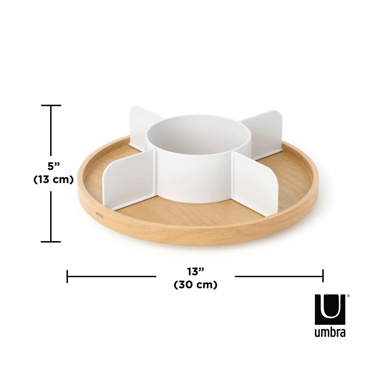 MENAGE-SET - Naturfarben/Weiß, Design, Holz/Kunststoff (30,5/8,9/30,5cm) - Umbra