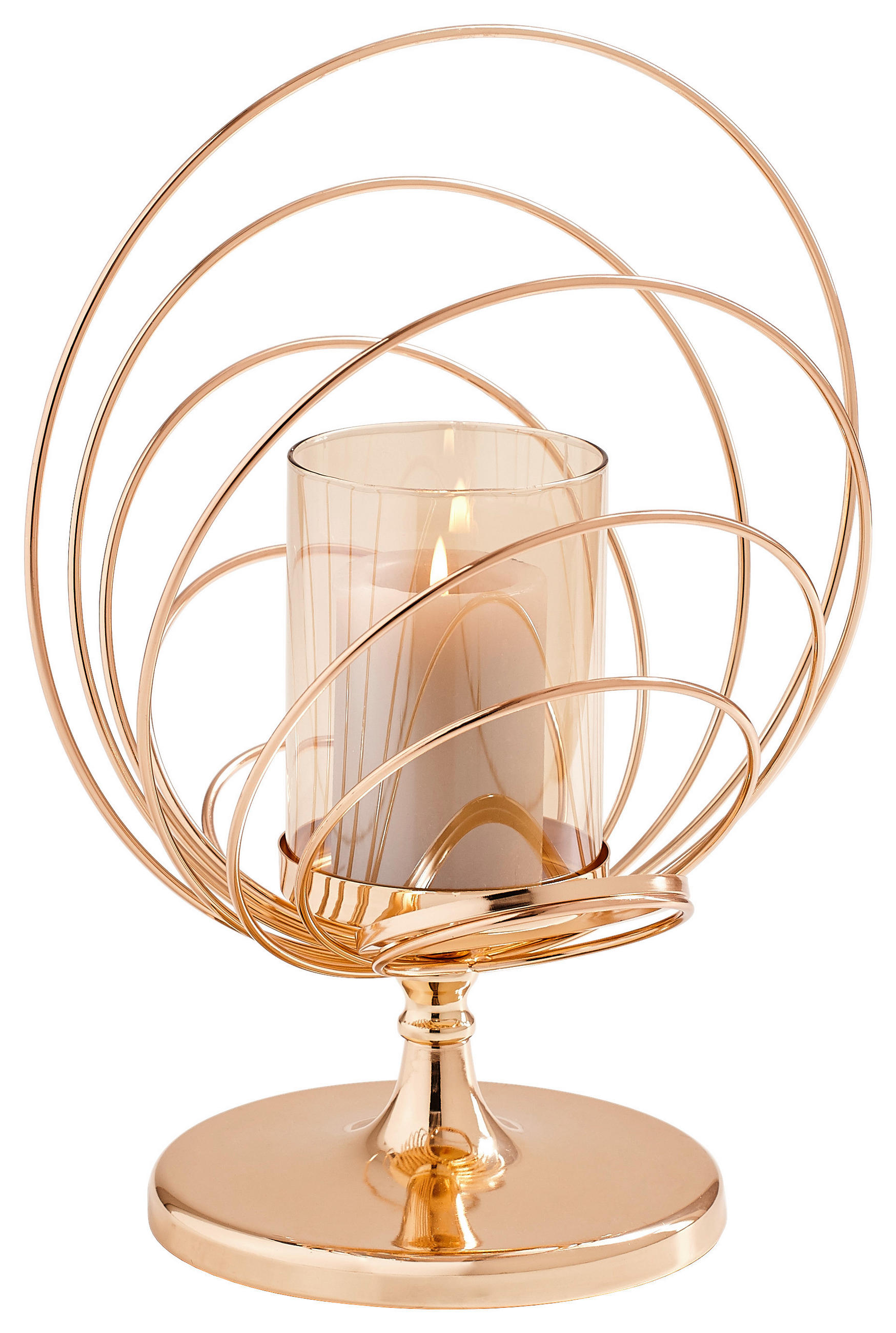 KERZENHALTER - Goldfarben, LIFESTYLE, Glas/Metall (30/38/18cm) - Ambia Home