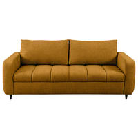 2,5-SITZER Flachgewebe Senfgelb  - Senfgelb/Schwarz, Design, Holz/Textil (209/88/101cm) - Lomoco