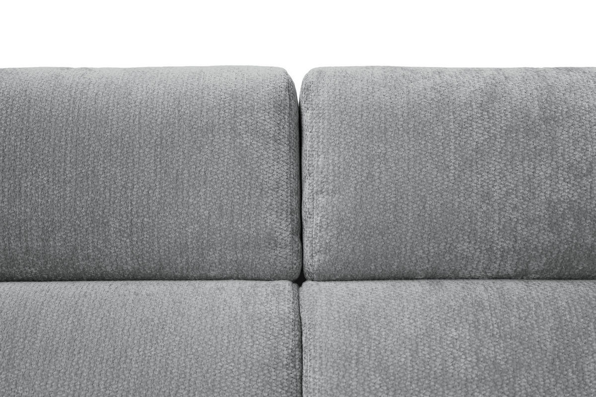 ECKSOFA Dunkelgrau Chenille Bettkasten, Schlaffunktion, Rücken echt, Kopfteilverstellung, Liegefläche im Originalstoff  - Dunkelgrau/Schwarz, KONVENTIONELL, Textil/Metall (265/206cm) - Carryhome