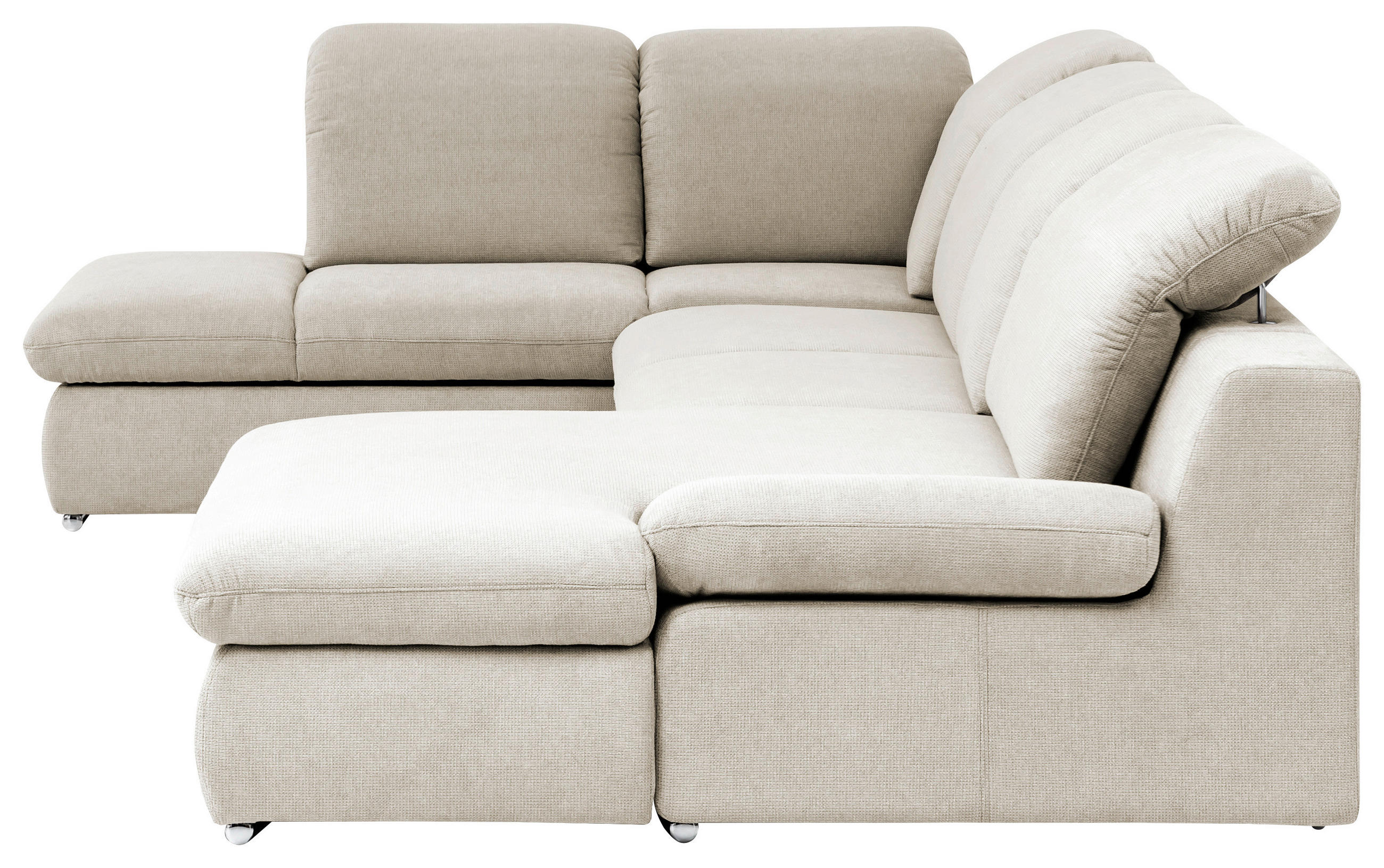 Thumbnail - Livetastic Wohnlandschaft, Creme, Textil, 4-Sitzer, Ottomane links, U-Form, 353x212 cm, Made in EU, seitenverkehrt erhäl...
