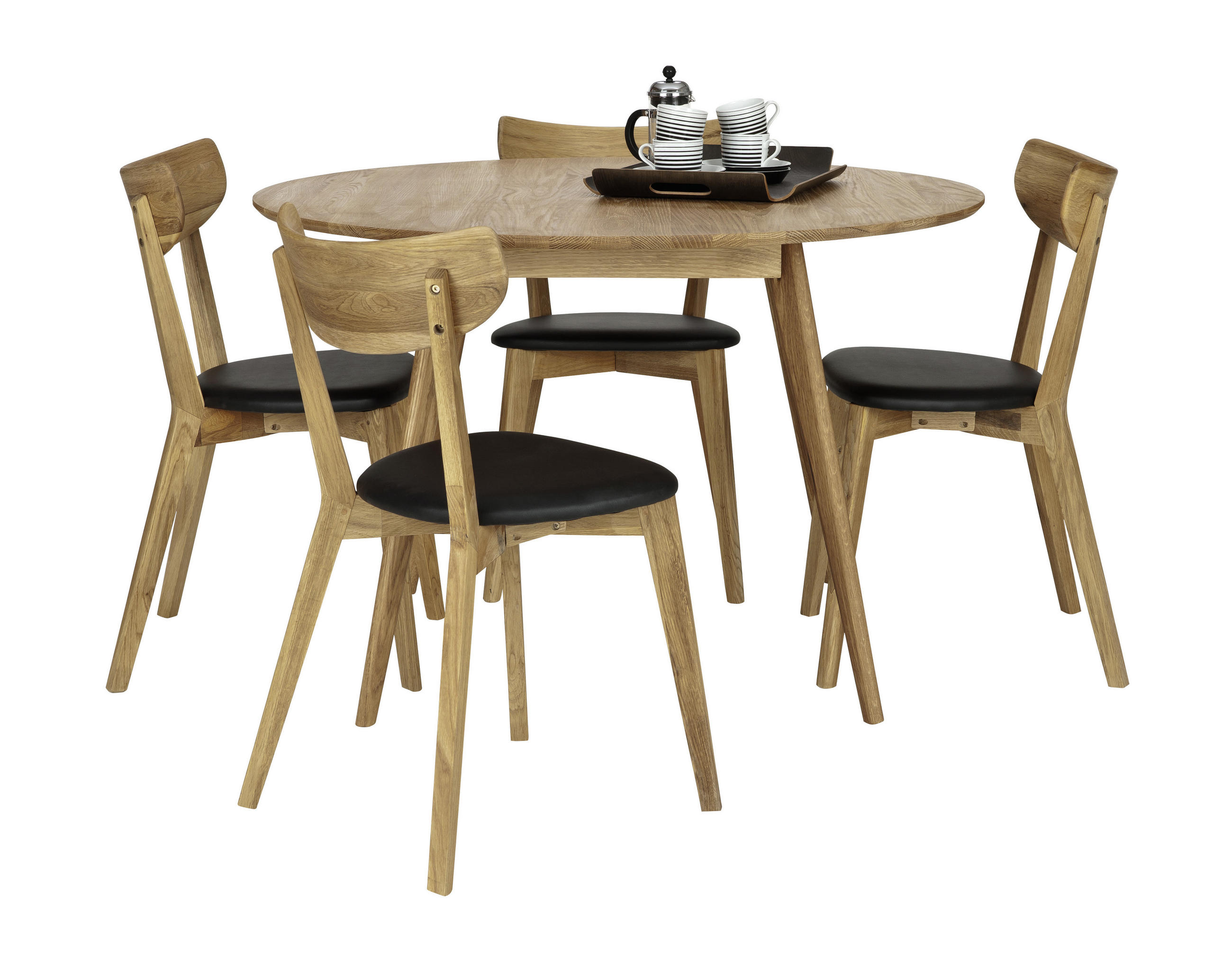 STOL glänsande  - svart/ekfärgad, Klassisk, trä/plast (44/80/46cm) - Rowico