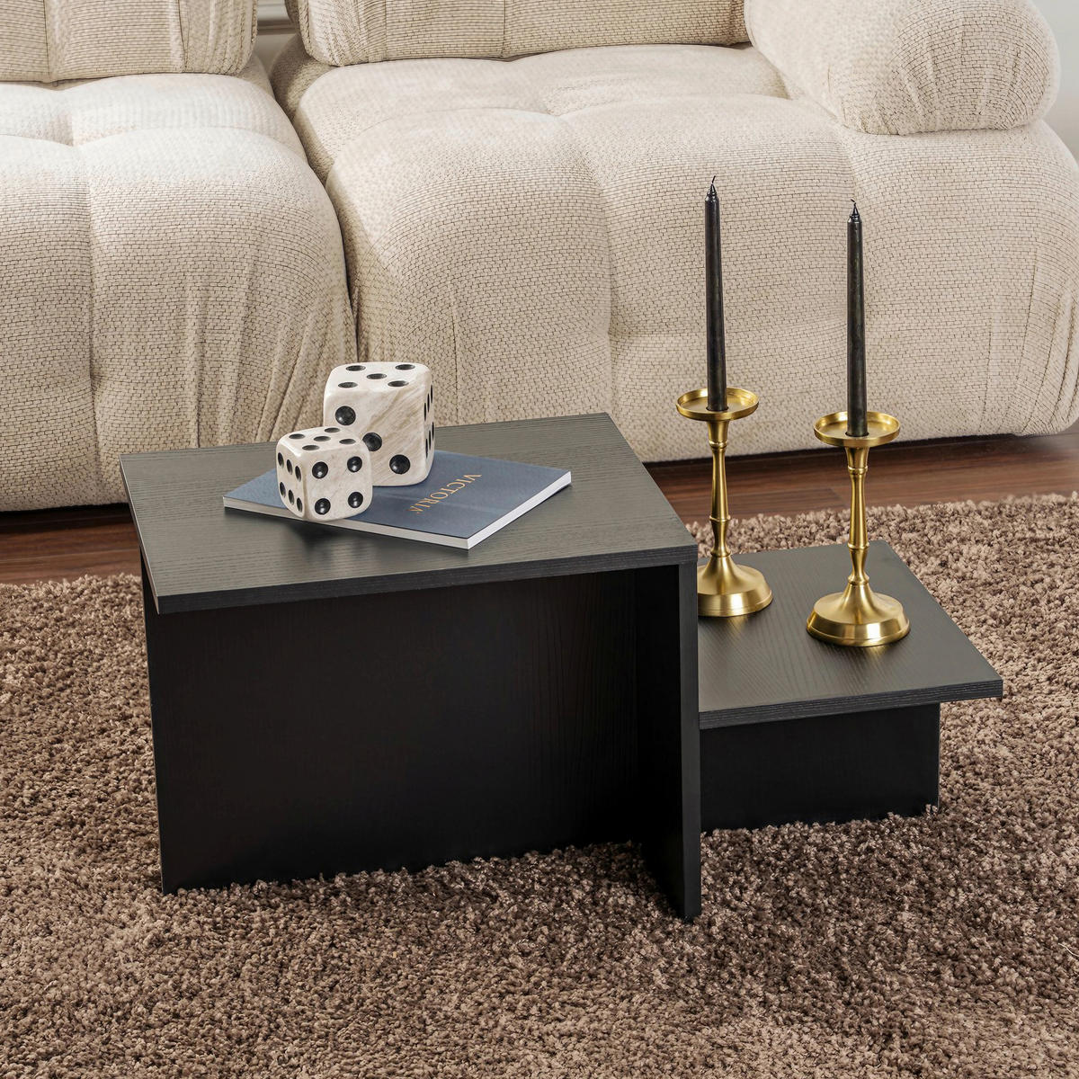 COUCHTISCH Schwarz  - Schwarz, Design, Holzwerkstoff (80/40/40cm) - MID.YOU