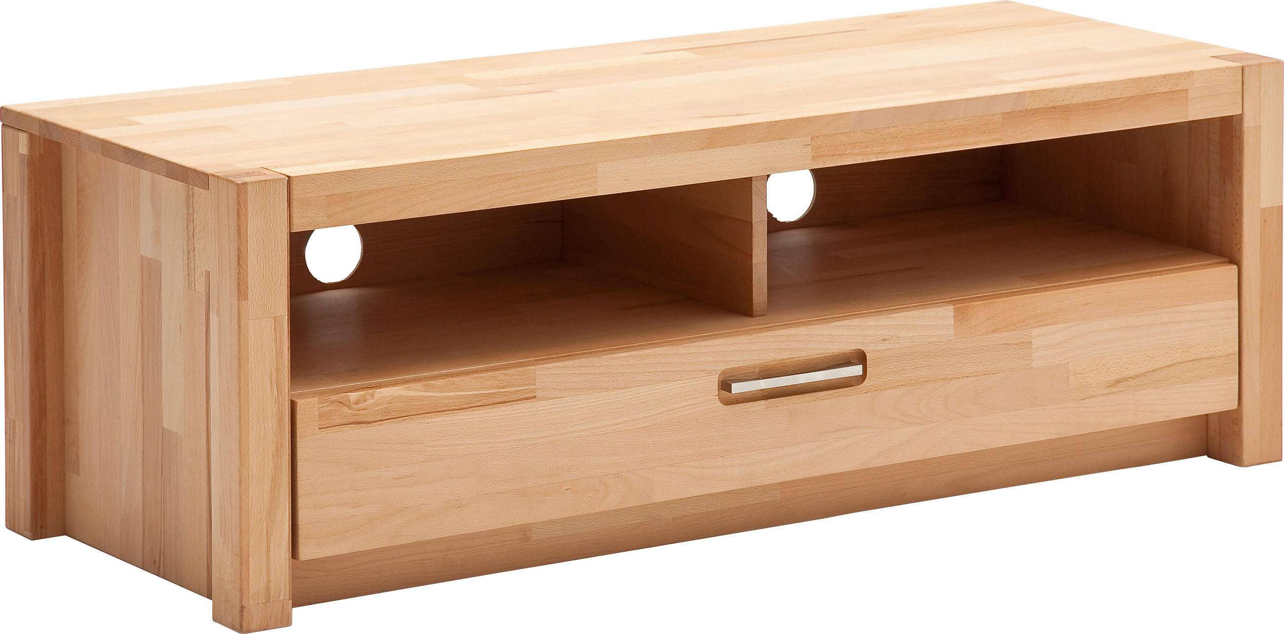 TV-ELEMENT 125/43/46 cm  - Buchefarben/Alufarben, Design, Holz/Metall (125/43/46cm) - MID.YOU