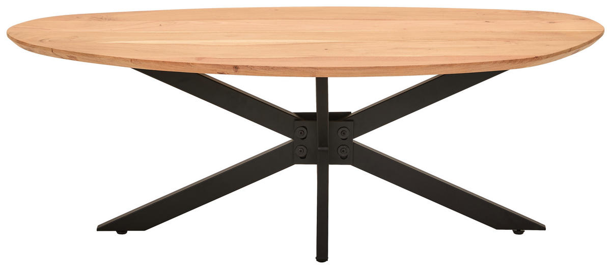 COUCHTISCH Akazie Hartholz 130/60/45 cm organisch Schwarz, Akaziefarben  - Schwarz/Akaziefarben, Design, Holz/Metall (130/60/45cm) - Livetastic