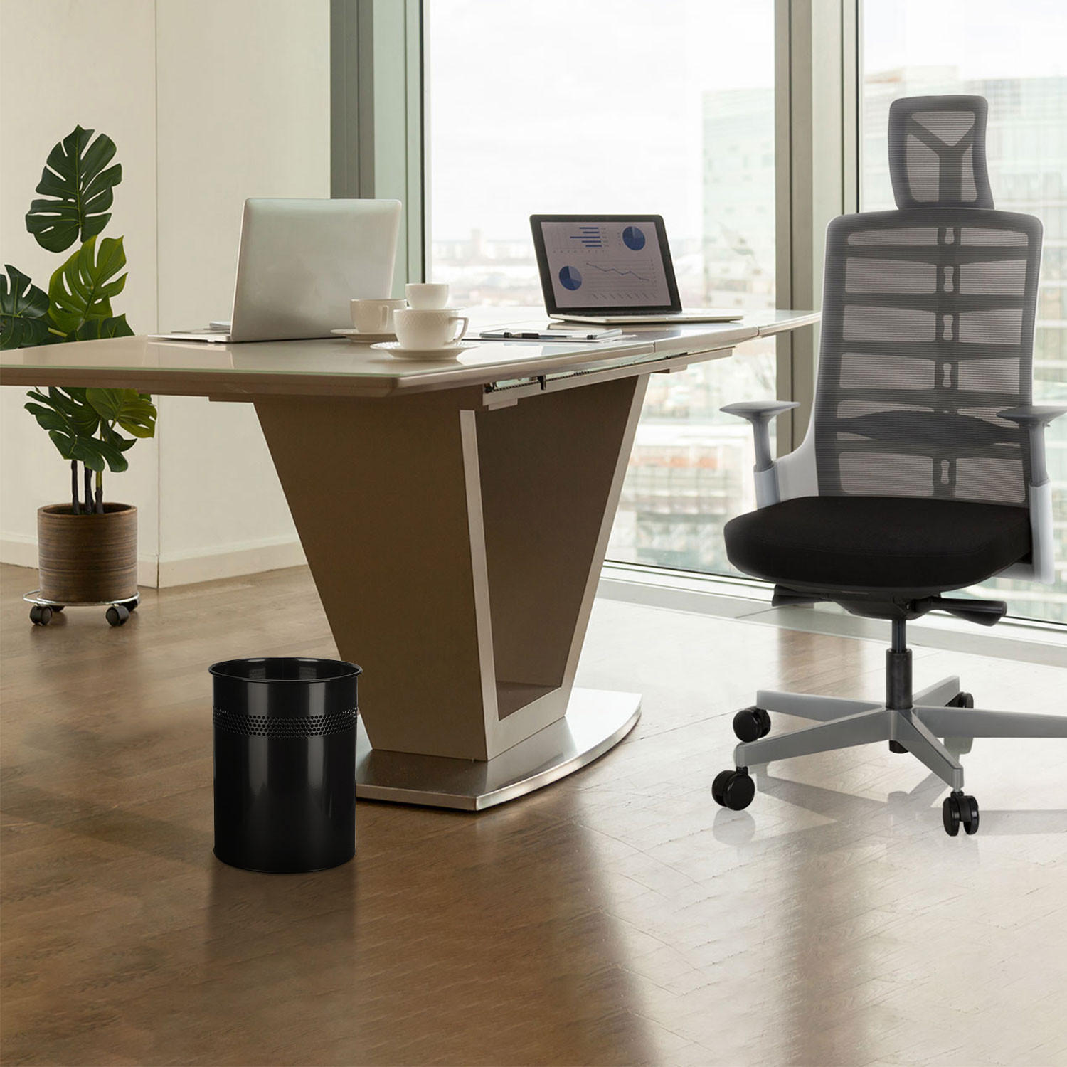 Thumbnail - Mid.you Abfallsammler, Schwarz, Metall, 15 L, 26x32x26 cm, Küchen, Küchenausstattung, Mülleimer