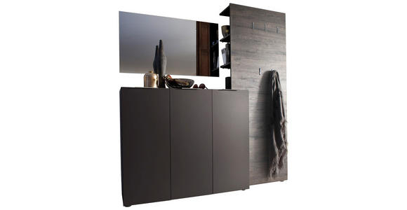 GARDEROBE 3-teilig in 175/190/39 cm - Wengefarben/Anthrazit, Design, Holzwerkstoff (175/190/39cm) - Carryhome