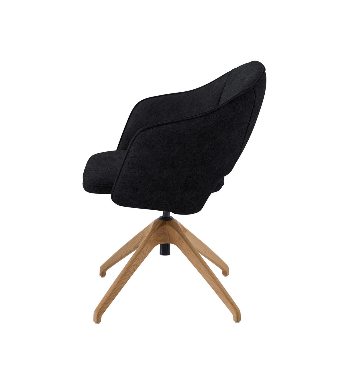 ARMLEHNSTUHL  in Echtleder naturbelassen  - Wildeiche/Schwarz, Design, Leder/Holz (63/74-90/57-73cm) - Koinor