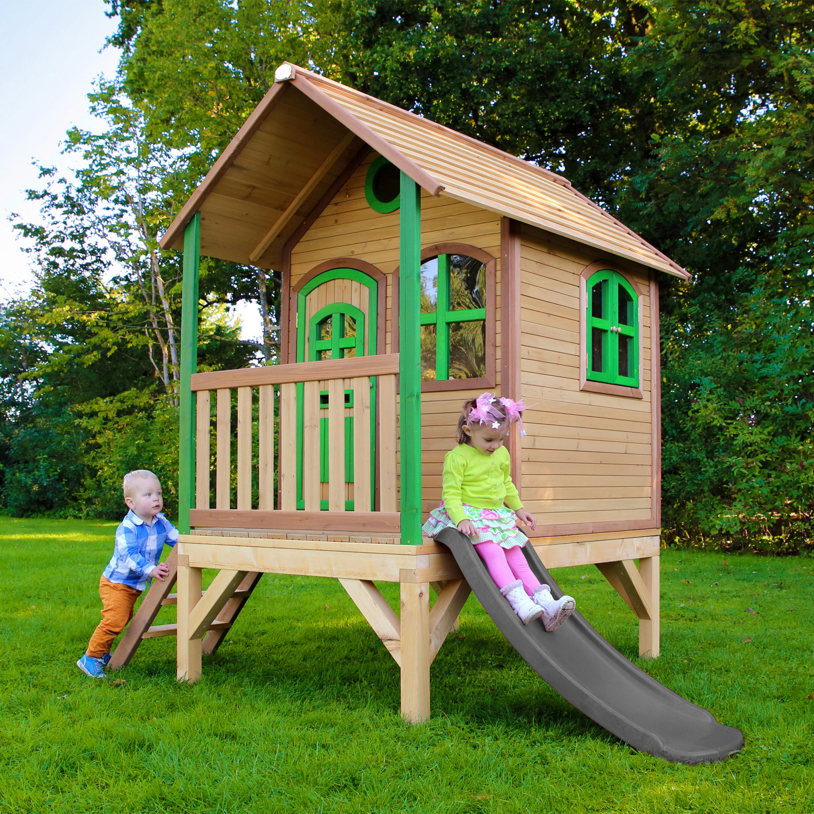 SPIELHAUS 287/231/191 cm  - Rot/Braun, KONVENTIONELL, Holz (287/231/191cm) - Ambia Garden