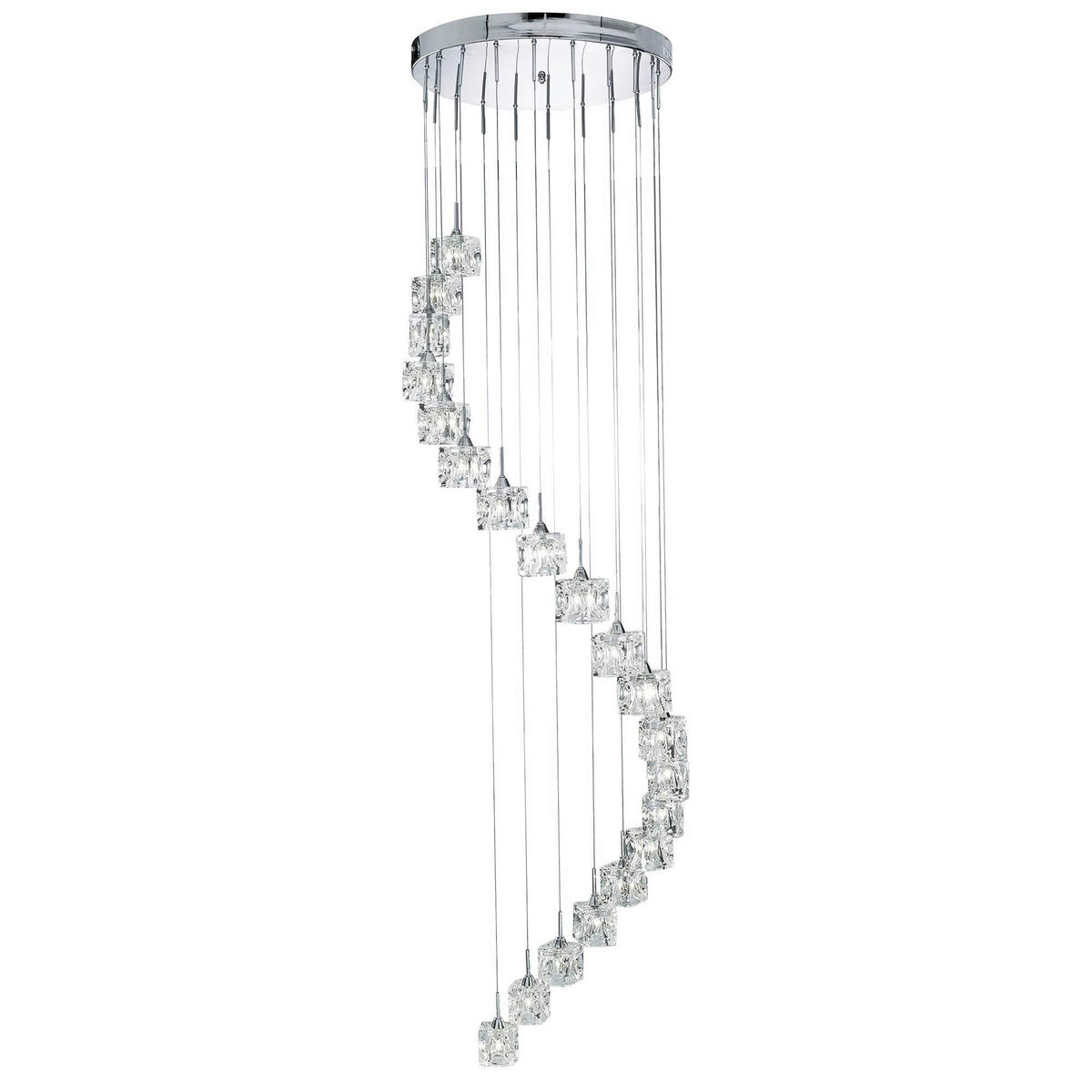 LED-HÄNGELEUCHTE 45/45/180 cm  - Chromfarben, Design, Glas/Metall (45/45/180cm)