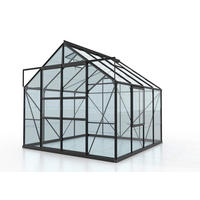 GEWÄCHSHAUSBAUSATZ - Schwarz, Basics, Glas/Metall (257/231,8/258cm)