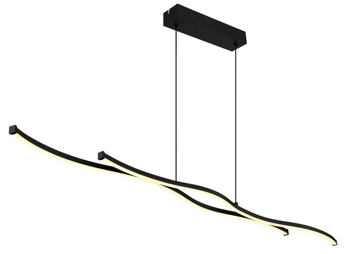 LED-HÄNGELEUCHTE 110,4/8,6/120 cm  - Opal/Schwarz, Design, Kunststoff/Metall (110,4/8,6/120cm) - Globo