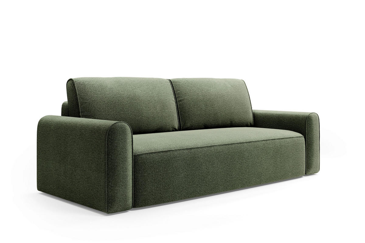 SCHLAFSOFA Chenille Grün  - Schwarz/Grün, Modern, Holz/Holzwerkstoff (240/92/103cm) - Livetastic