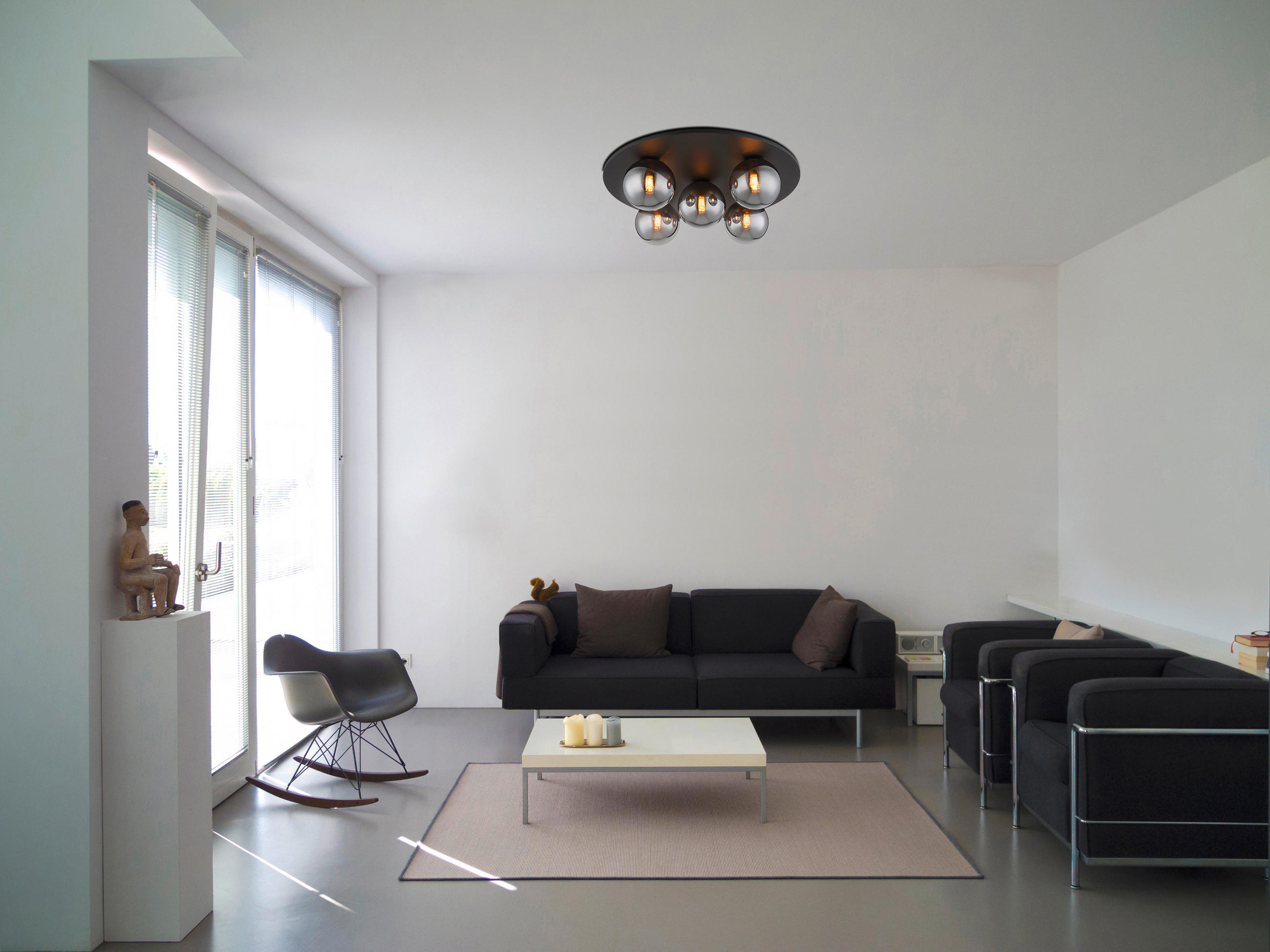 LED-DECKENLEUCHTE 3,5 W  50/15,5 cm    - Schwarz, Design, Glas/Metall (50/15,5cm) - Globo
