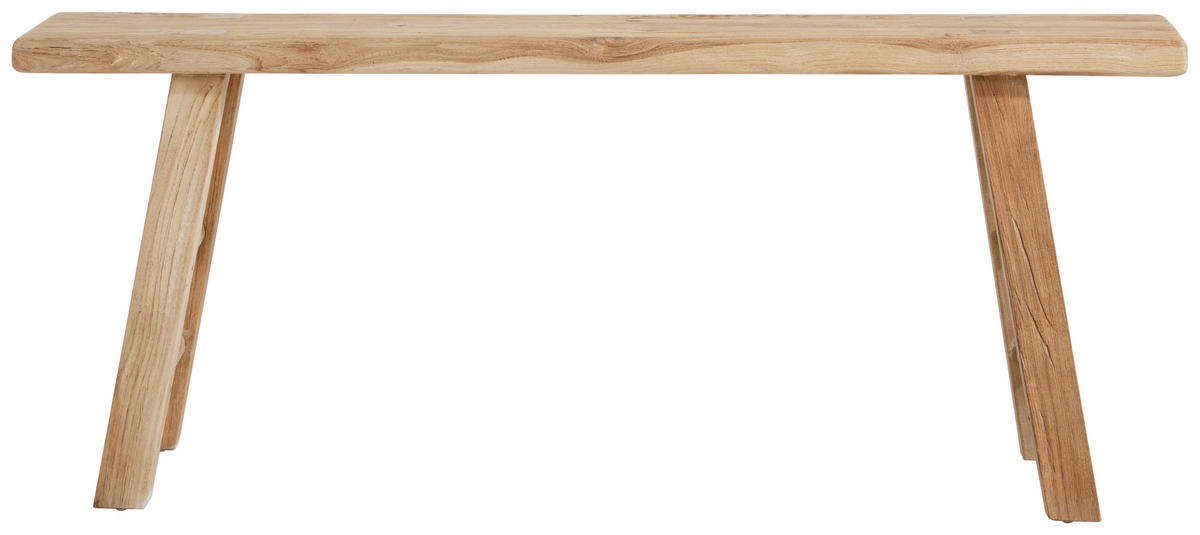 HOCKERBANK 120/50/25 cm Naturfarben Recyclingholz vollmassiv  - Naturfarben, Design, Holz (120/50/25cm) - Livetastic