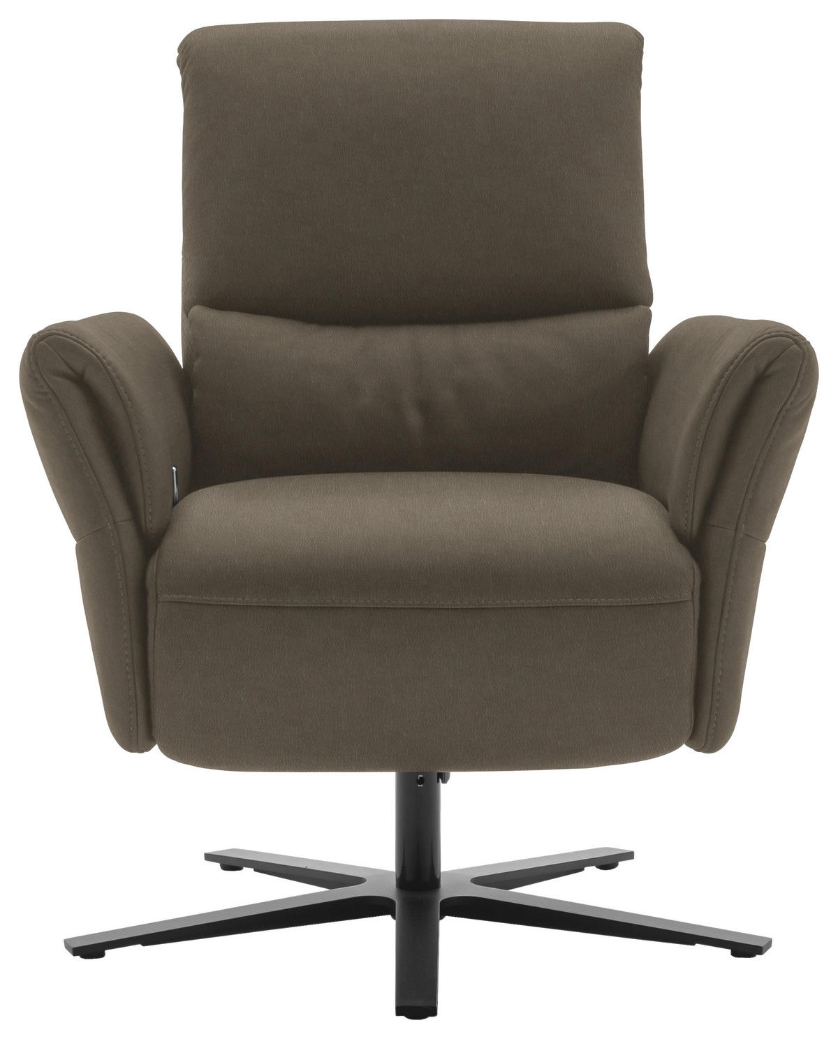 RELAXSESSEL in Leder Graubraun  - Graubraun/Schwarz, Design, Leder/Metall (81/118/82cm) - Schöner Wohnen