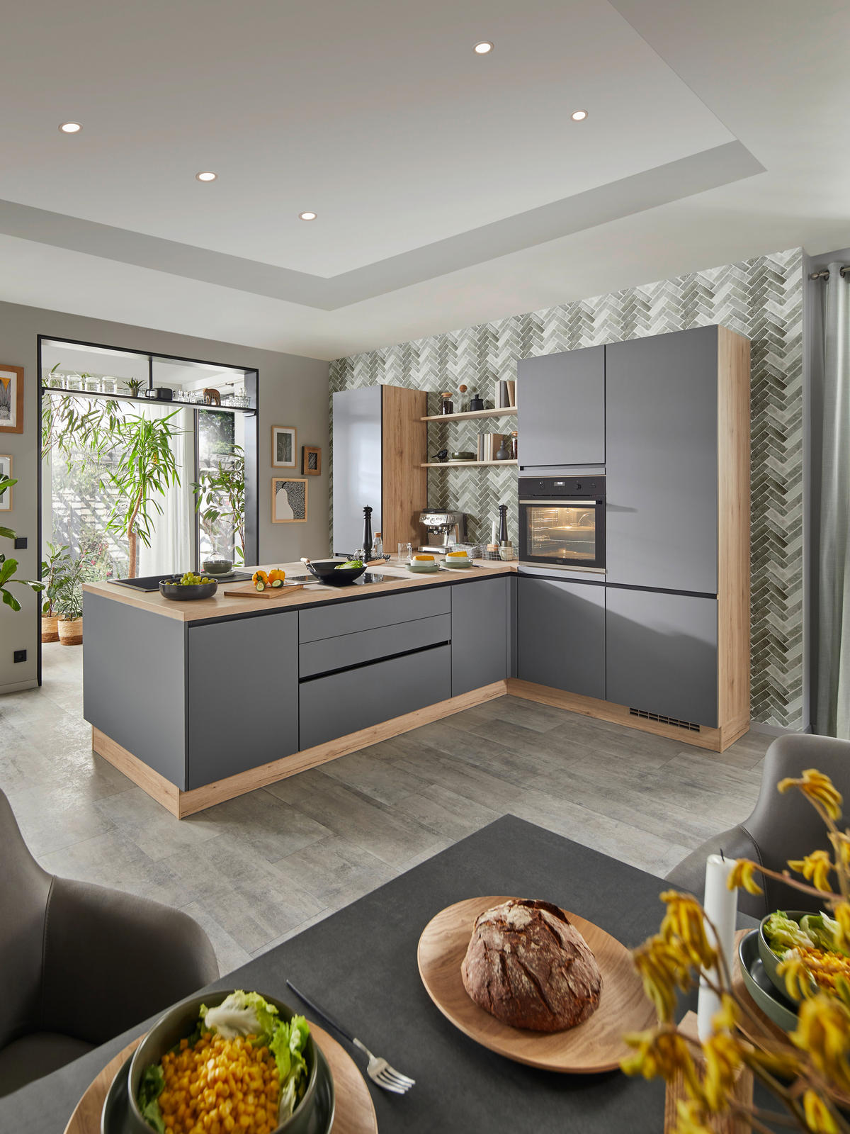 BUCĂTĂRIE LA COMANDĂ   - ardeziu, Design, material pe bază de lemn - Celina