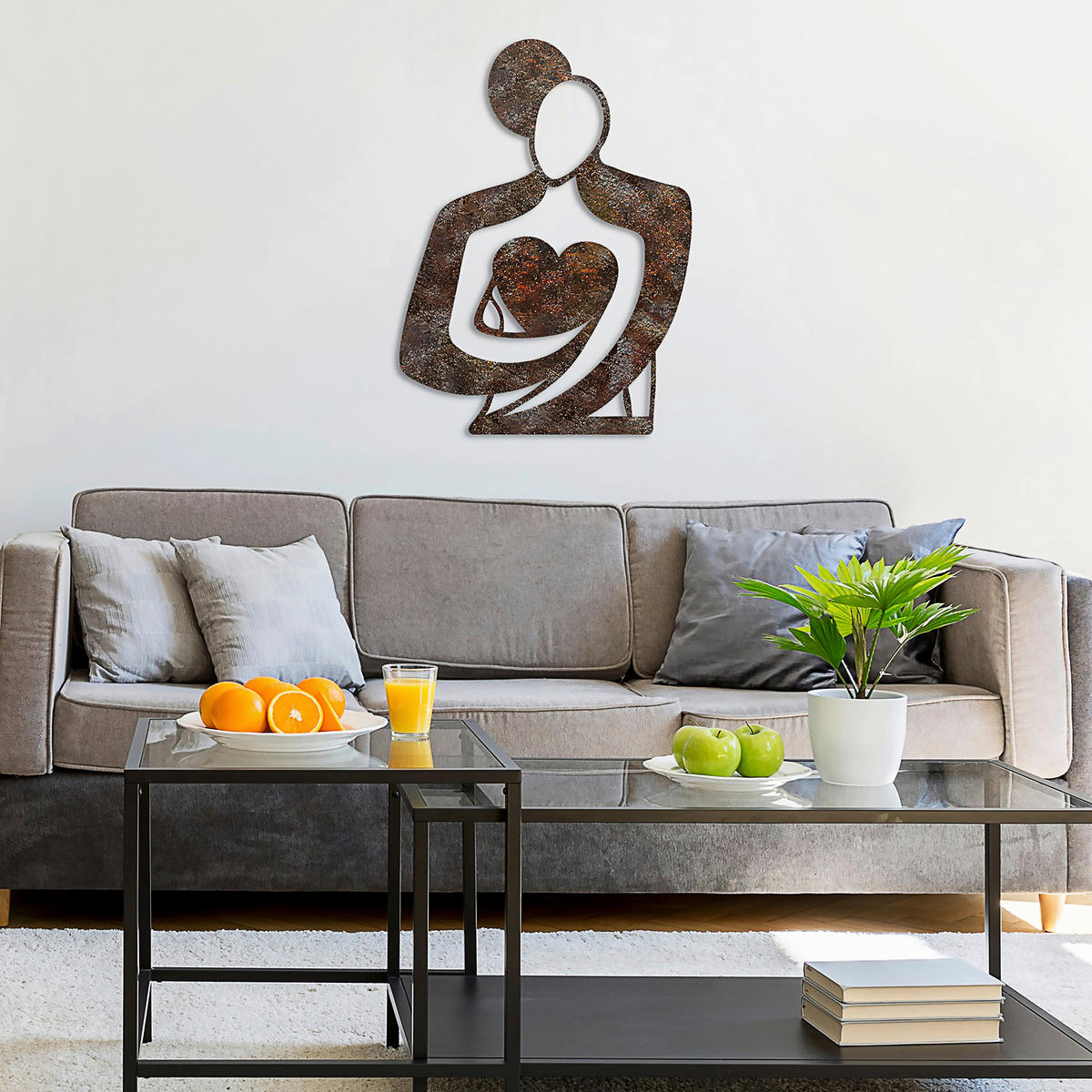 METALLBILD  - Bronzefarben, Basics, Metall (70/52cm)