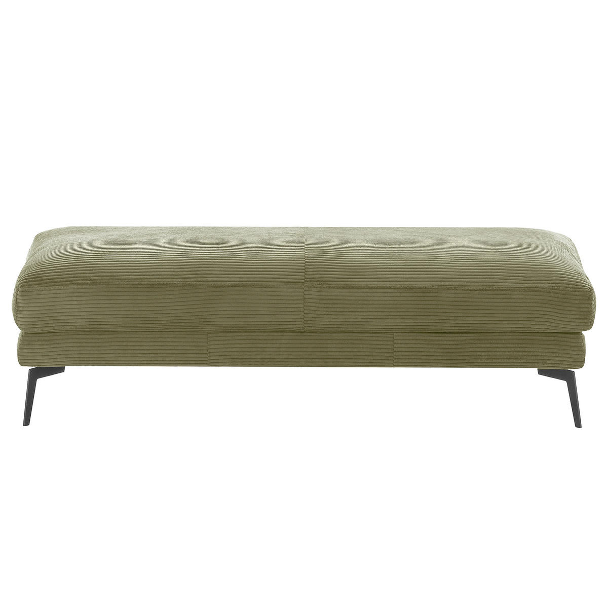 HOCKER Textil Olivgrün  - Schwarz/Olivgrün, Design, Textil/Metall (163/46/62cm) - Livetastic