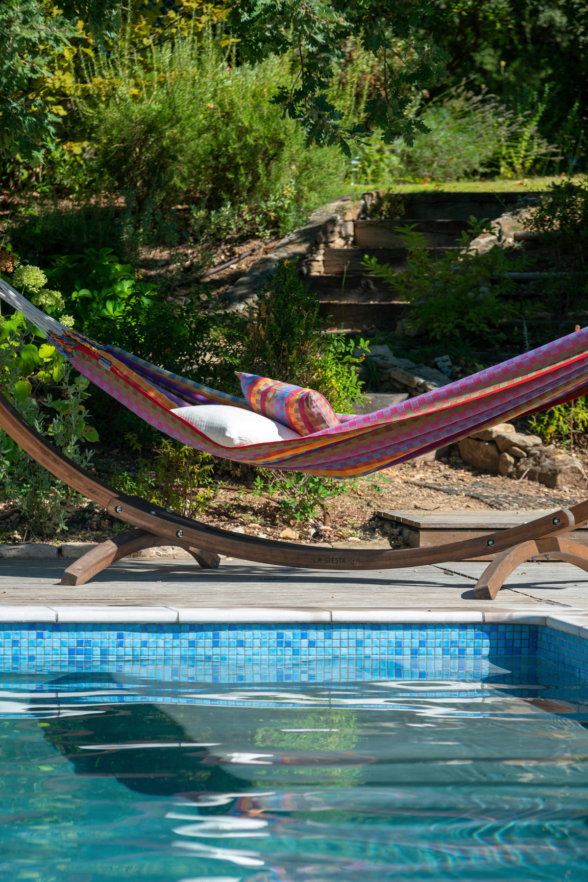 HÄNGEMATTE double org. cotton  - Blau/Gelb, KONVENTIONELL, Textil (160/350cm) - La Siesta