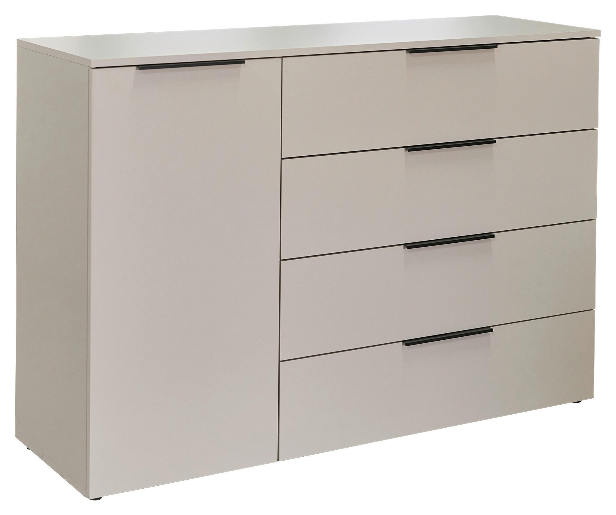 SIDEBOARD  136/93/42 cm 4 Schublade(n)  - Kaschmir/Schwarz, KONVENTIONELL, Holzwerkstoff/Kunststoff (136/93/42cm) - Xora