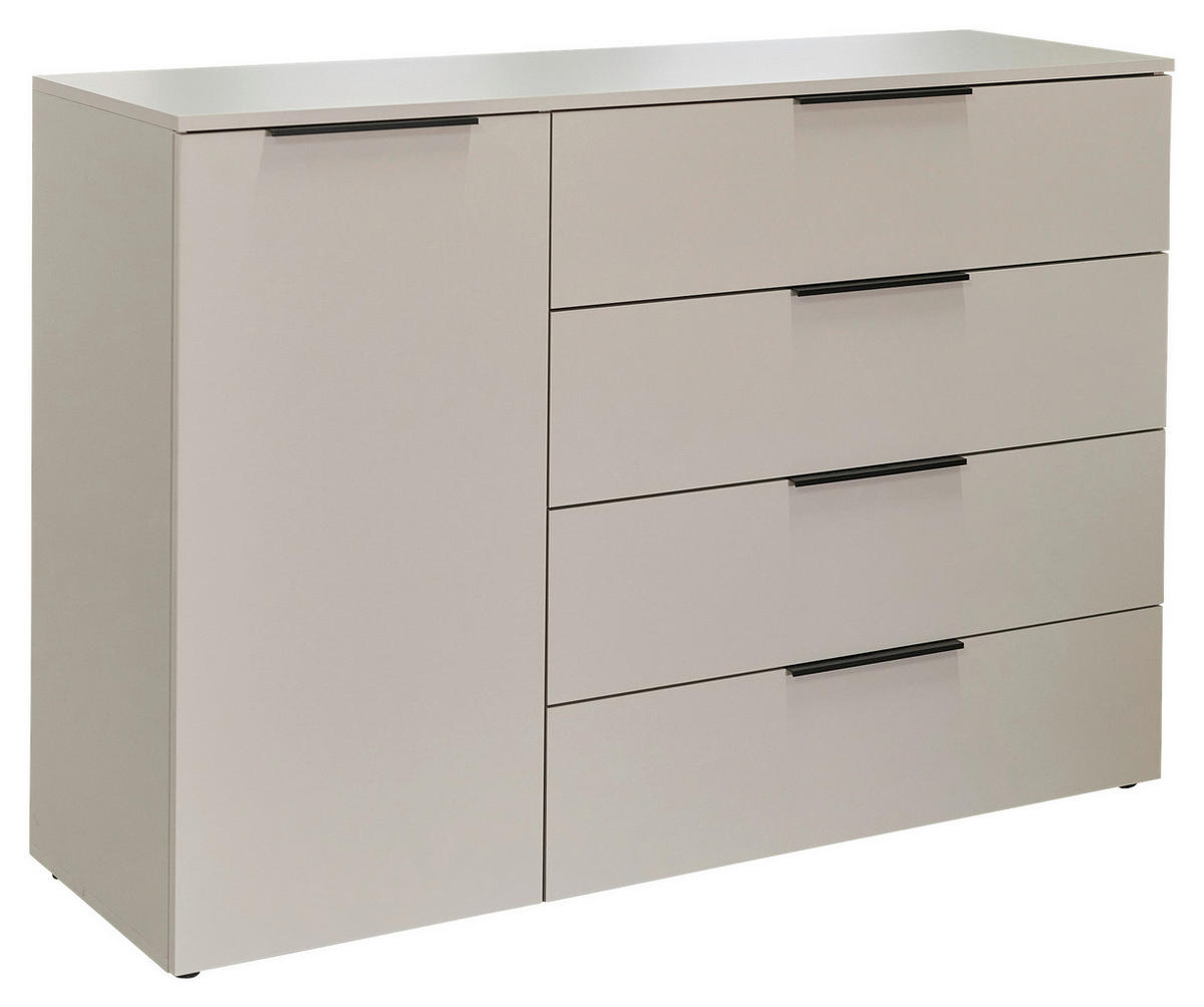 SIDEBOARD  136/93/42 cm 4 Schublade(n)  - Kaschmir/Schwarz, KONVENTIONELL, Holzwerkstoff/Kunststoff (136/93/42cm) - Xora