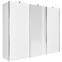 ŠATNÍ SKŘÍŇ SE ZRCADLEM, bílá, 250/222/68 cm - bílá/barvy chromu, Konvenční, kov/kompozitní dřevo (250/222/68cm) - Moderano