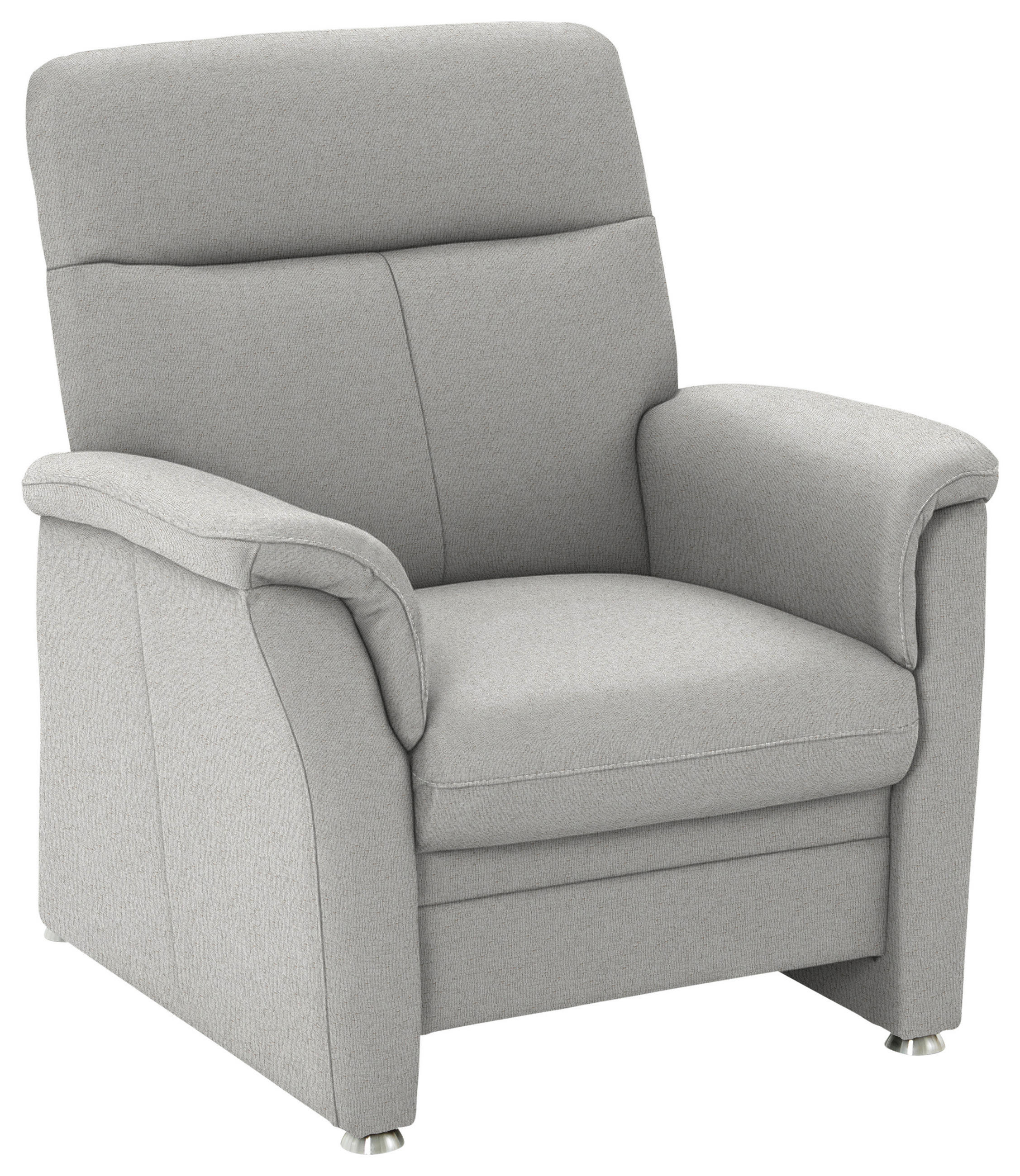 SESSEL in Flachgewebe Ecru  - Ecru/Alufarben, KONVENTIONELL, Textil/Metall (90/100/89cm) - Beldomo Comfort